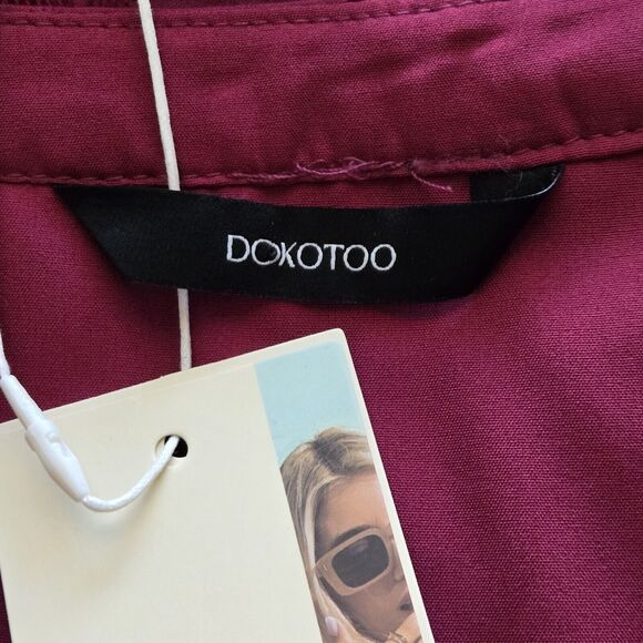 NWT Dokotoo Raspberry Eyelet Long-Sleeve Flowy Boho Spring Summer Dress • Sz XL - Picture 6 of 8